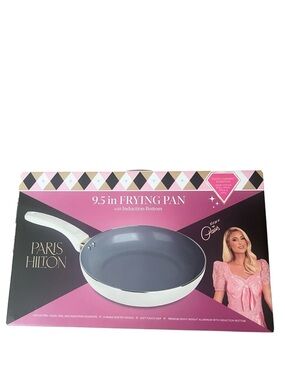New in box Paris Hilton white nonstick  Ceramic Frying Pan with induction bottom